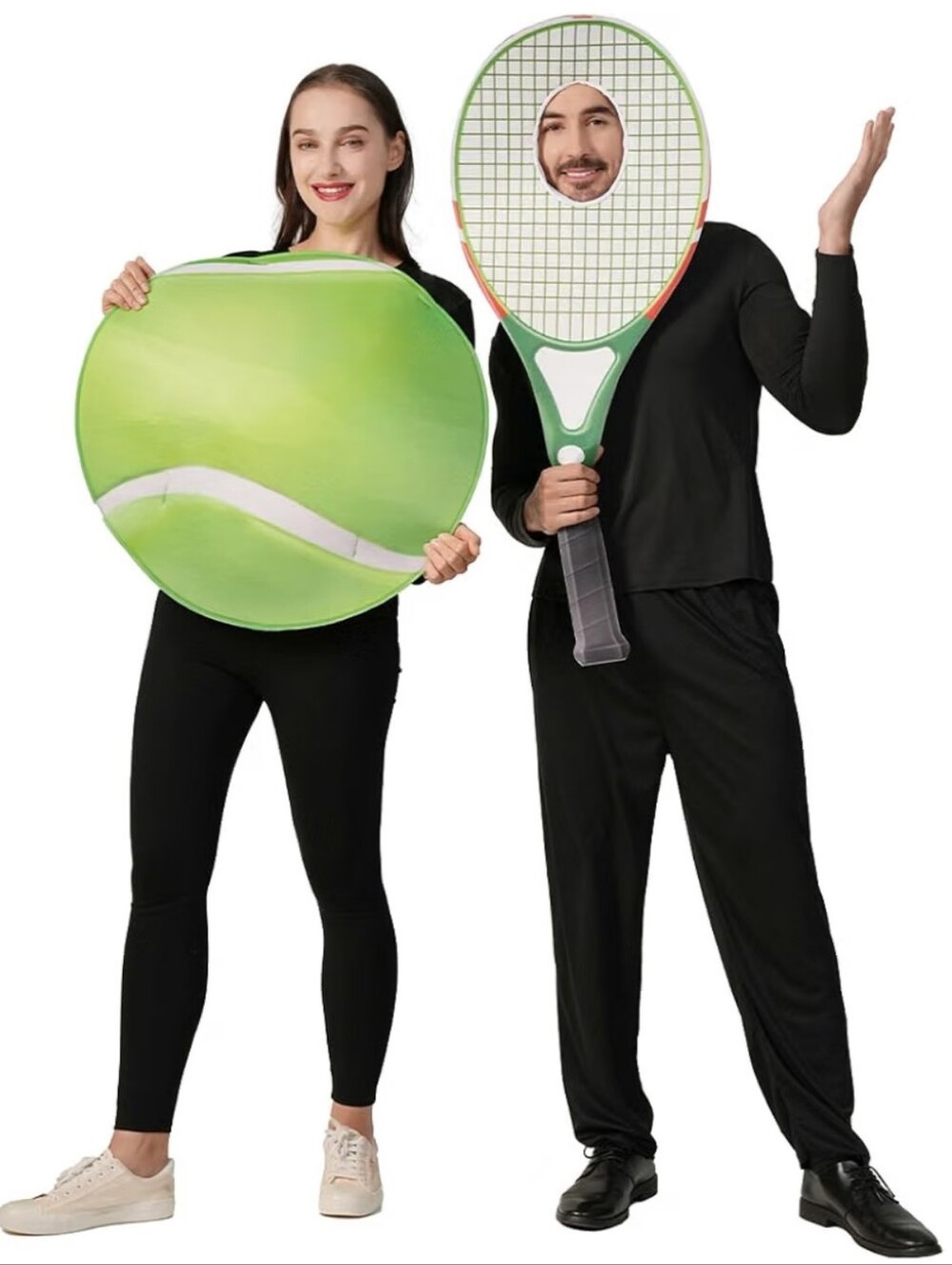Green Tennis Ball and Racket Costume Set - Couples Costume Halloween